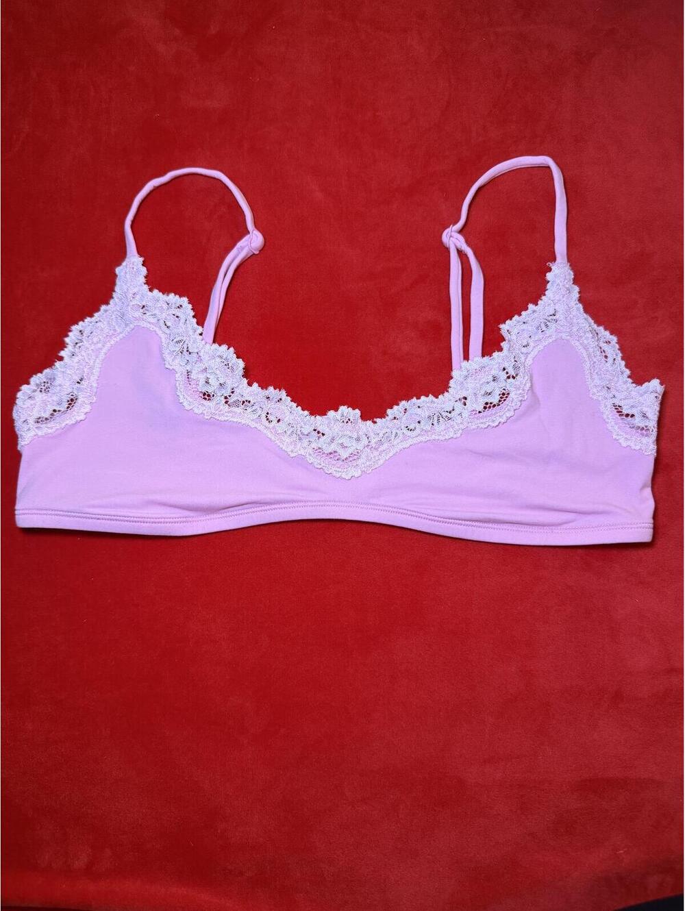 NWOT Skims Fits Everybody Lace Scoop Bralette Color Bubblegum Pink Size Medium